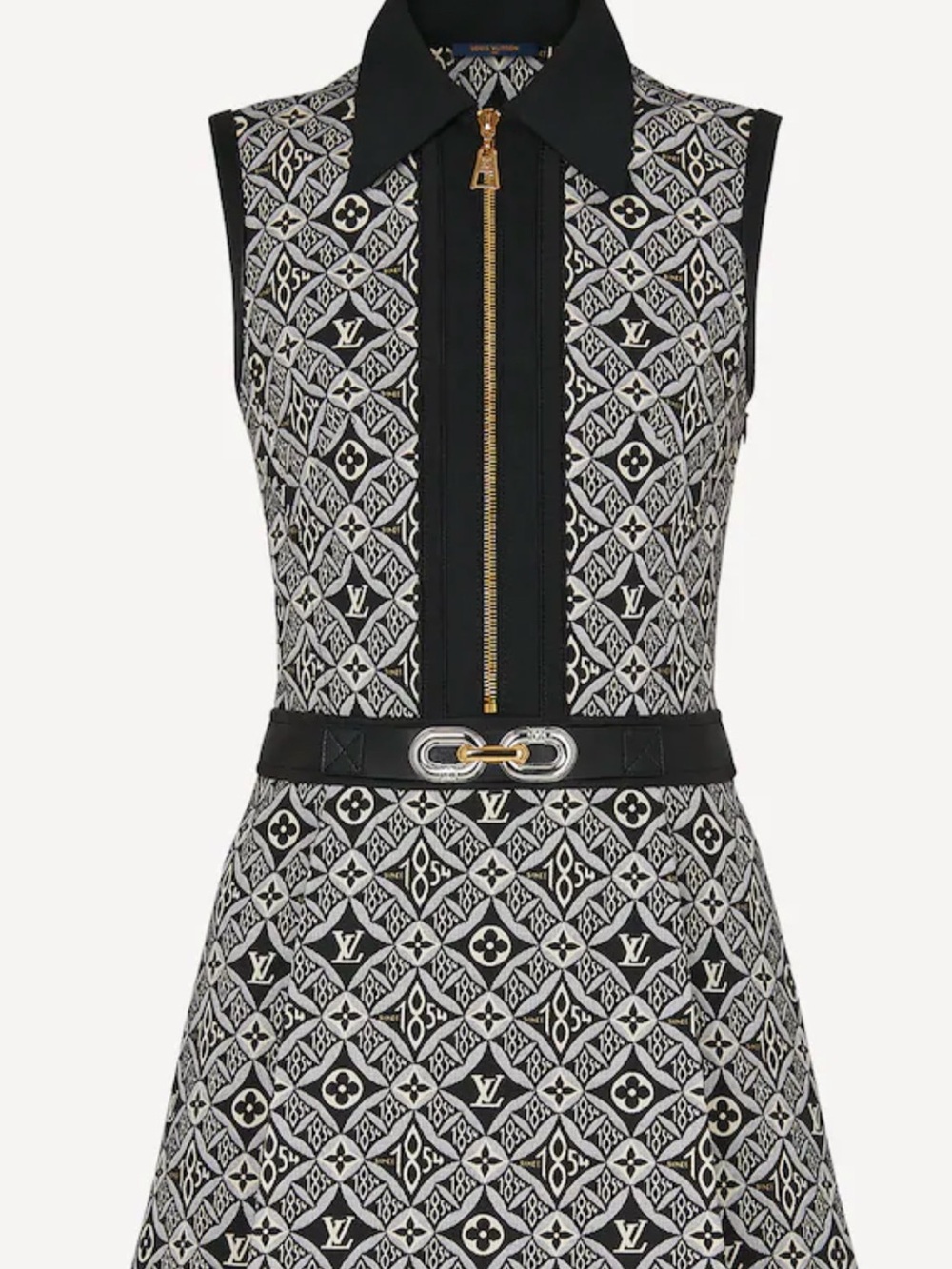 Louis Vuitton Black and White Monogram Mini Dress